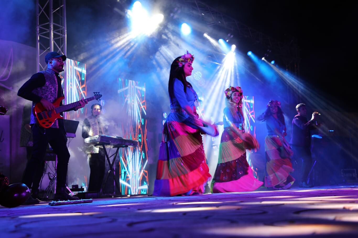 A female dance group is pictured performing at Ranya's Cultural Exchange festival, Oct. 13, 2023. (Photo: Kurdistan 24)